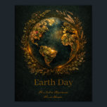 Poster Earth Day Dark Botanical Wreath Nature Lover Gift<br><div class="desc">Honor our beautiful planet with this stunning dark moody Earth Day botanical wreath design, the perfect gift for every nature lover, plant parent and earth warrior! 🌍 A dramatic lush botanical wreath surrounds our sacred Earth — rich forest green tropical leaves, warm amber botanicals and golden dried elements dramatically lit...</div>