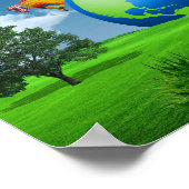 Poster Earth Globe Balloons Frutiger Aero (Coin)