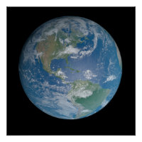 Earth globe with photo taken from space