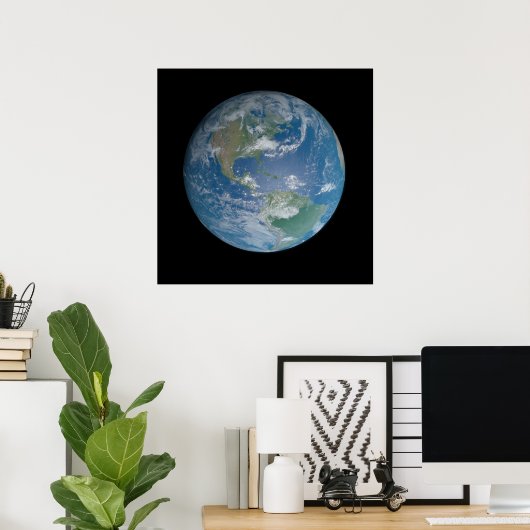 Poster Earth globe with photo taken from space (Bureau à domicile)