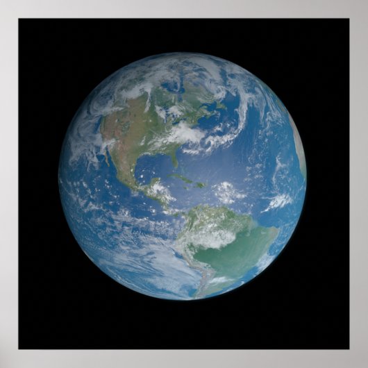 Poster Earth globe with photo taken from space (Devant)