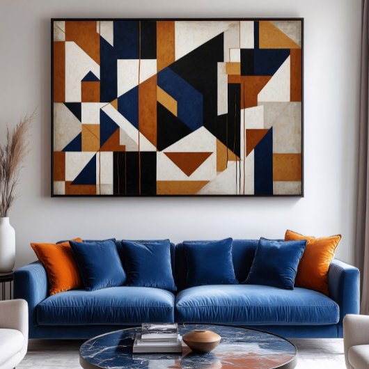 Poster Earth Tones and Blue