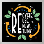 Poster EarthDay Recycle Réutiliser Renouveler Repenser De (Devant)