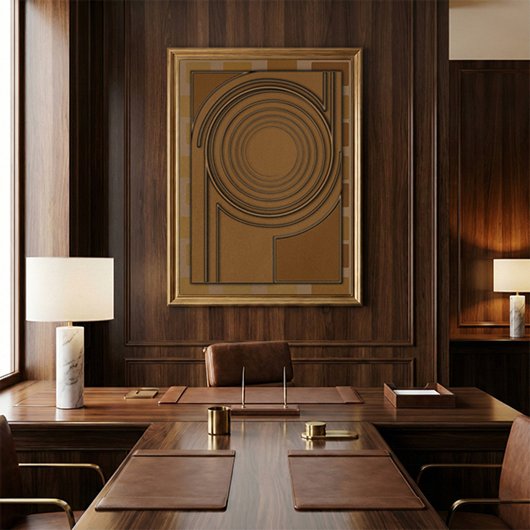 Poster Earthly Vortex: Modern 3D Minimalist Boho Art