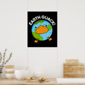 Poster Earthquack Funny Earthquake Pun Dark BG (Cuisine)