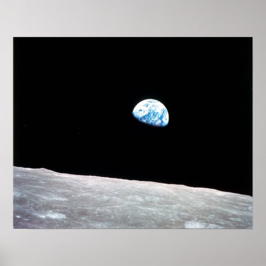 Poster Earthrise over the Moon (Devant)