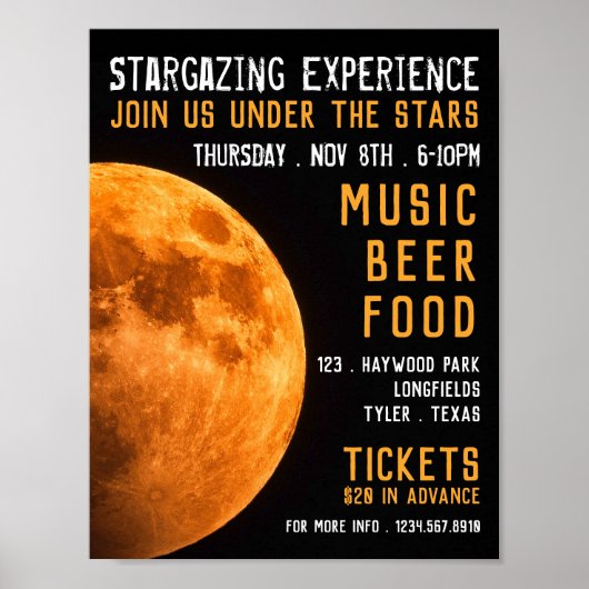 Poster Earth's Blood Moon, Planetarium Event Publicité (Devant)