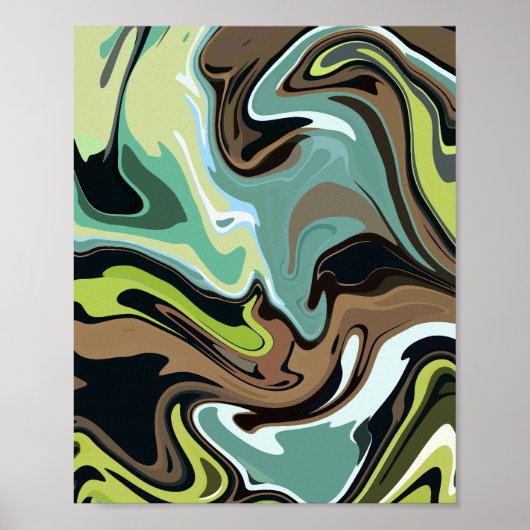 Poster Earthy Abstract Swirling Marble Design (Devant)