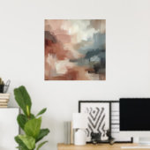 Poster Earthy Abstrait Brushstroke Art (Bureau à domicile)