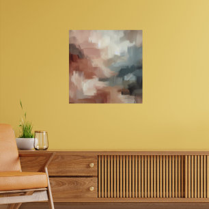 Poster Earthy Abstrait Brushstroke Art