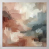 Poster Earthy Abstrait Brushstroke Art (Devant)