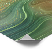Poster Earthy Strata | Emerald Green Brown Gold Agate (Coin)