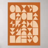 Poster Earthy Terracotta Modern Geometric Shapes Art (Devant)