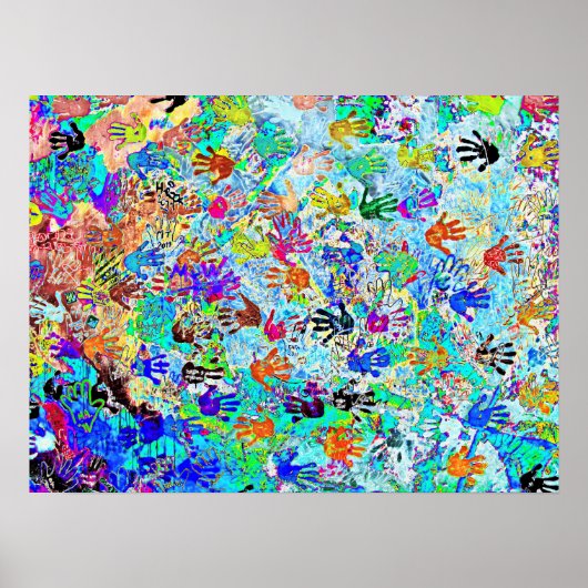 Poster East Side Gallery, Berlin Wall, Mains (7) (Devant)