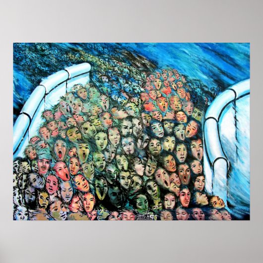 Poster East Side Gallery, Berlin Wall, Mass Escape (Devant)