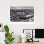 Poster East Walpole, MA Carte panoramique - 1898 (Bureau à domicile)