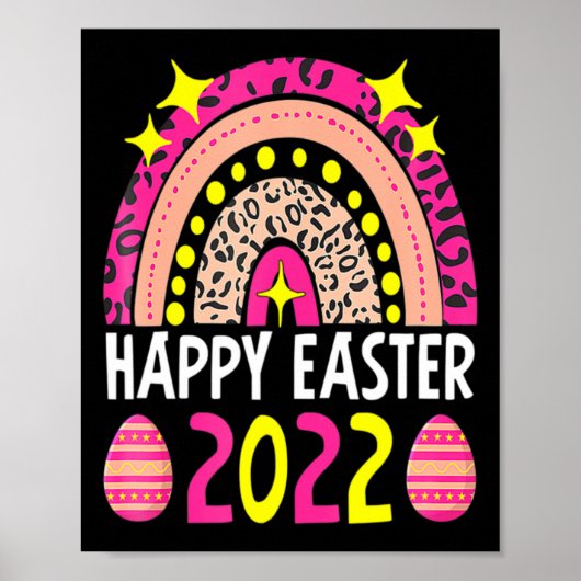Poster Easter 2022 rainbow cute happy easter 2022 women  (Devant)