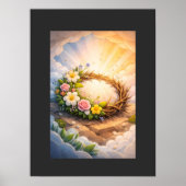 Poster Easter Blooming Crown of Thorns 3D Papercut Art (Devant)