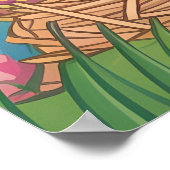 Poster Easter Bunny and Duckling in Spring Meadow (Coin)