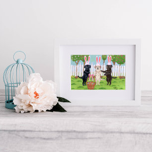 Poster Easter Bunny Labradors Artwork