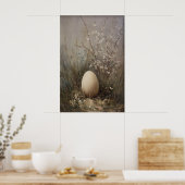 Poster Easter Egg Wildflowers Print, Antique Spring Field (Cuisine)