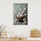 Poster Easter Flower Basket, Spring Print, Vintage Easter (Cuisine)