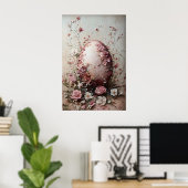 Poster Easter Flower Egg Print, Spring Vintage Egg (Bureau à domicile)