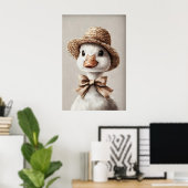 Poster Easter Goose In A Hat With A Bow Print, Spring (Bureau à domicile)