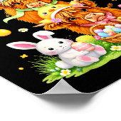 Poster Easter highland cows coquette bow bunny eggs easte (Coin)