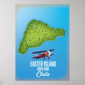 Poster Easter Island Rapa Nuii map (Devant)