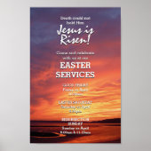 Poster EASTER Jésus est ressuscité SERVICES D'ÉGLISE Cust (Devant)