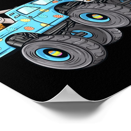 Poster Easter Rabbit équitation Monster Camion Fun Boys G (Coin)