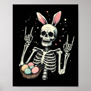 Poster Easter Skeleton Bunny Rock Main Rocker Garçons Enf