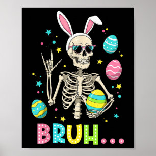 Poster Easter Skeleton Bunny Rock Main Rocker Hommes Ados