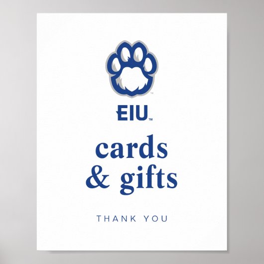 Poster Eastern Illinois Panthers Empreinte de patte & EIU (Devant)