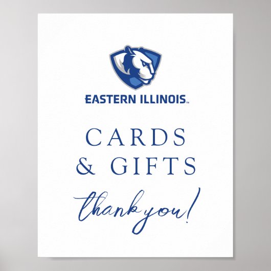 Poster Eastern Illinois Panthers Head and Wordmark Logo (Devant)