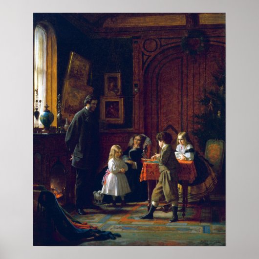 Poster Eastman Johnson Christmas Time, The Blodgett Famil (Devant)