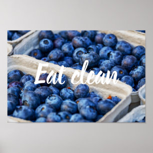 Poster Eat Clean // Blueberries Photo