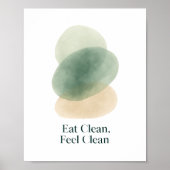 Poster Eat Clean Feel Clean Abstract Kitchen Print (Devant)