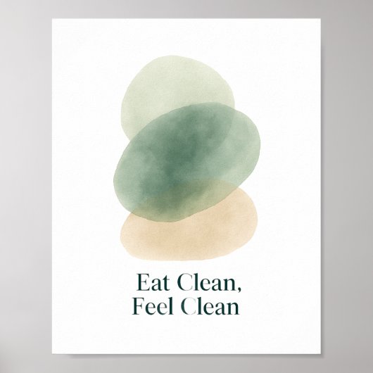 Poster Eat Clean Feel Clean Abstract Kitchen Print (Devant)