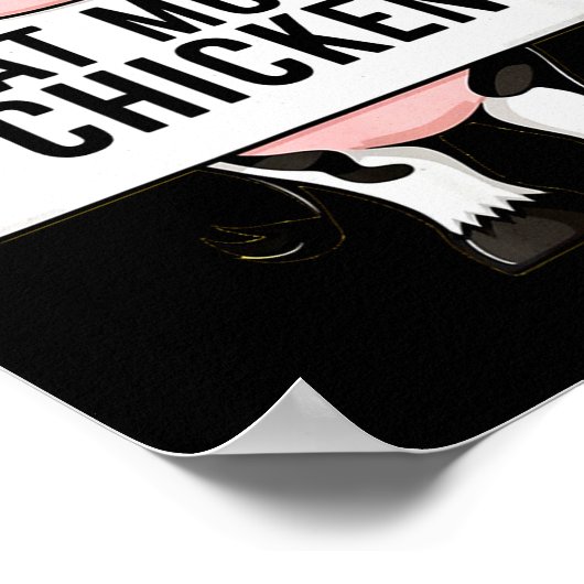 Poster Eat More Chicken Funny Cow Loving Farm Tees Animal (Coin)