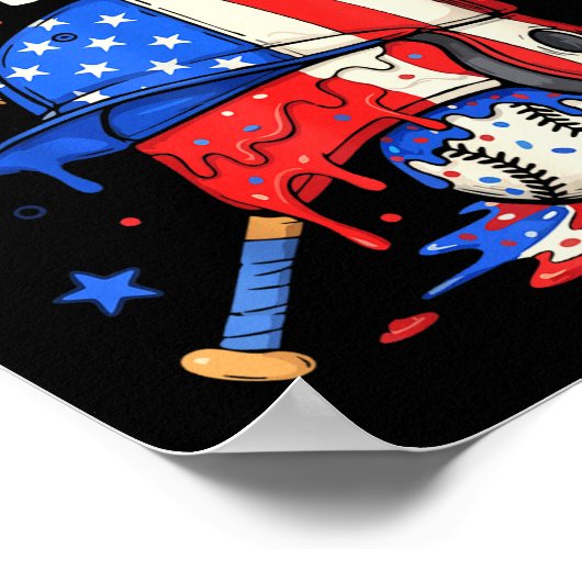 Poster Eat Sleep Baseball Repeat Funny Ice Cream Drip Cro (Coin)