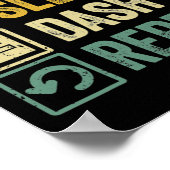 Poster Eat Sleep Dash Répéter Video Game Géométrie Vidéo  (Coin)