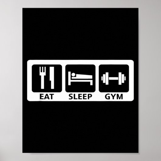 Poster Eat Sleep Gym Fitness Trainer Workout Gift  (Devant)