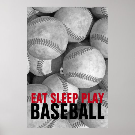 Poster Eat Sleep Jouer Baseball Unique Artwork (Devant)
