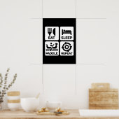 Poster Eat Sleep Paddle Repeat - Dragon Boat Racing (Cuisine)