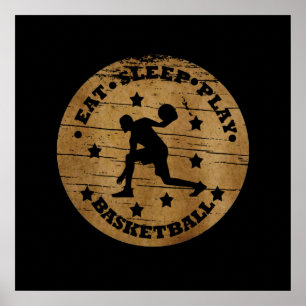Poster eat sleep play basketball