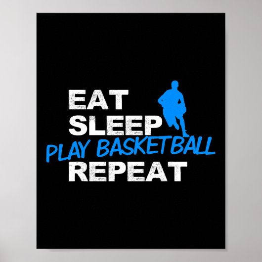 Poster Eat Sleep Play Sketll Repeat  (Devant)