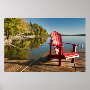 Poster Eau   Adirondack Chaise au lac