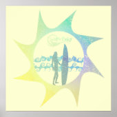 Poster Eau Bébé Soleil Surf détendu (Devant)